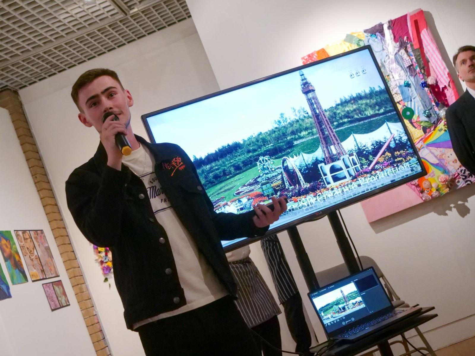 George speaking at the launch of Stoke Connected exhibition